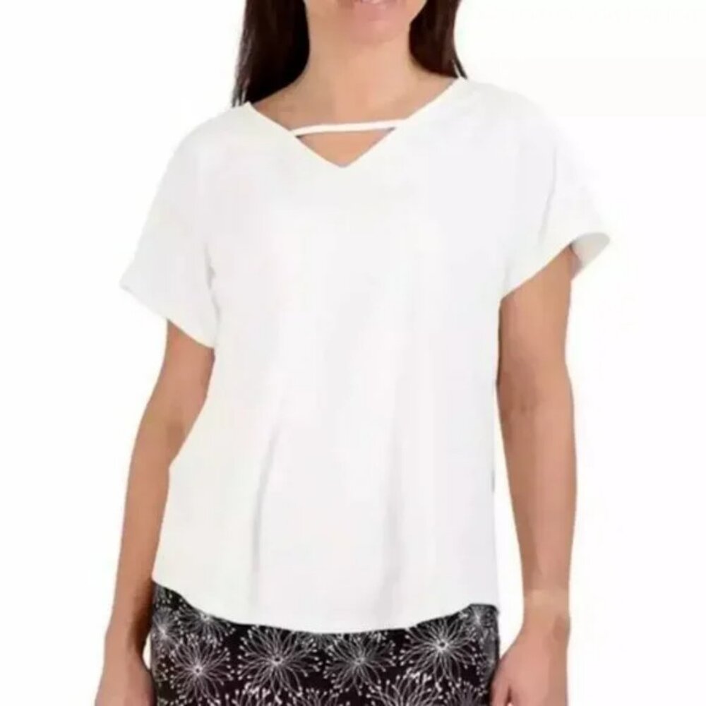 * 3 FOR $23 * NEW Tranquility Colorado Clothing Solid V-neck short sleeve shirt